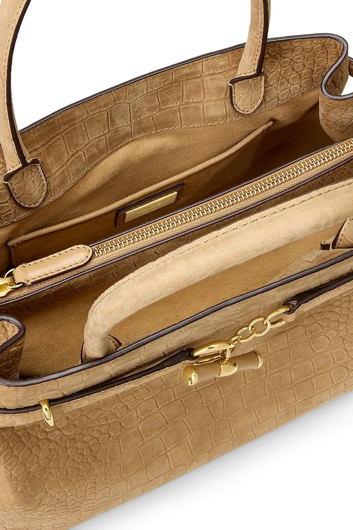 Torebka tote damska skórzana Lauren Ralph Lauren brązowy 431P18464