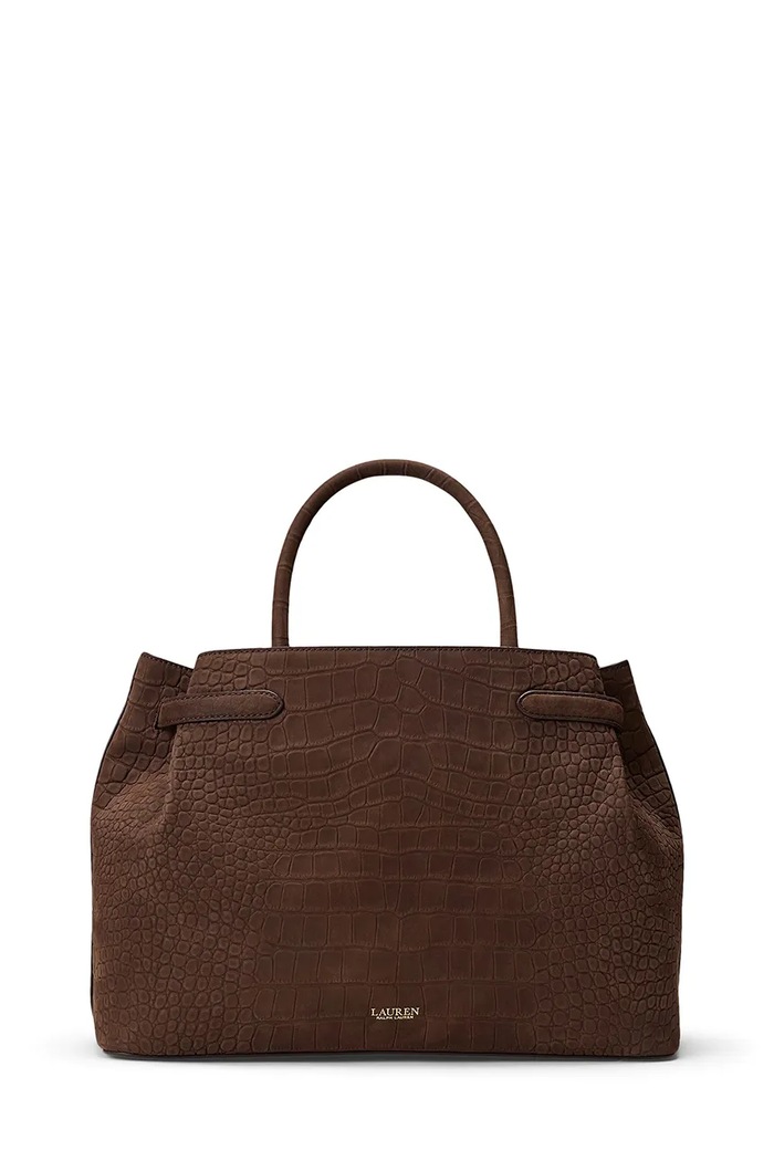 Lauren Ralph Lauren Torebka tote damska skórzana 431P18464 brązowy AW26