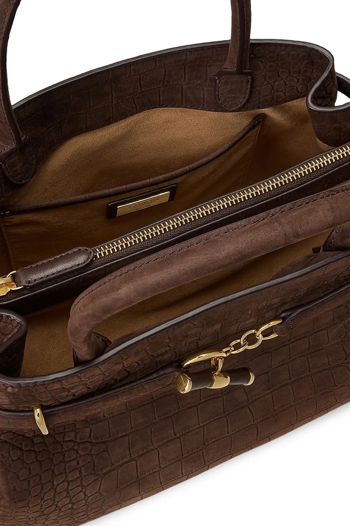 Torebka tote damska skórzana Lauren Ralph Lauren brązowy 431P18464