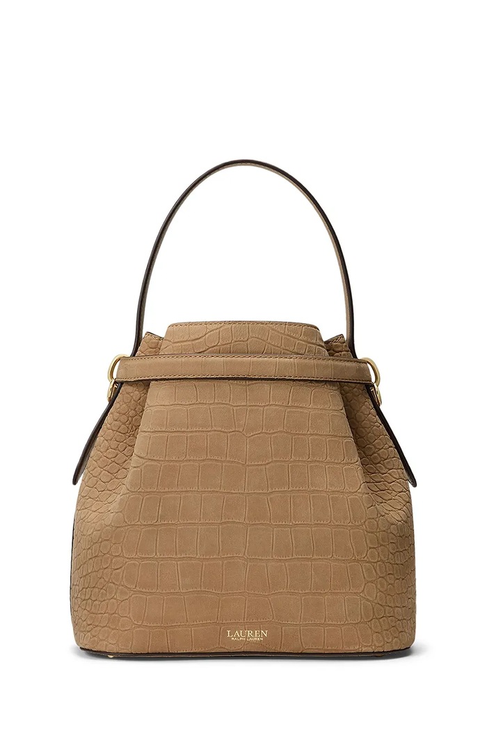Lauren Ralph Lauren Torebka damska skórzana 431P18459 brązowy AW26