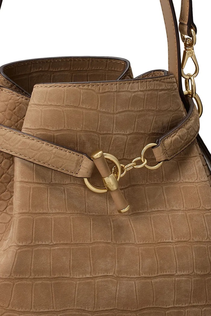 Torebka damska skórzana Lauren Ralph Lauren 431P18459 brązowy