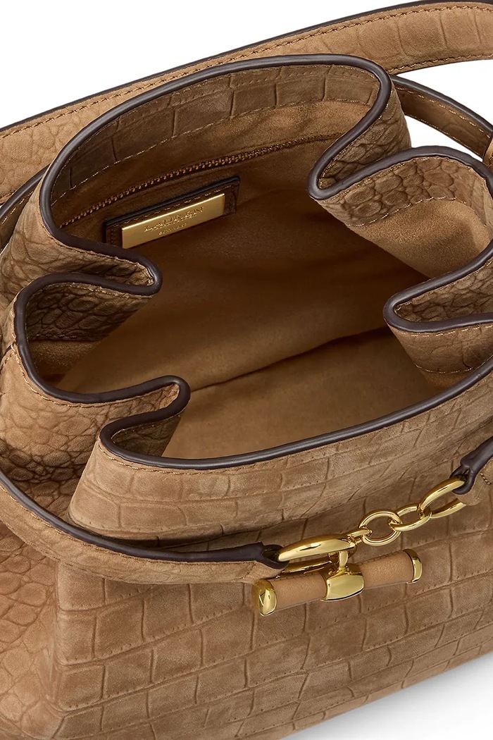Torebka damska skórzana Lauren Ralph Lauren brązowy 431P18459