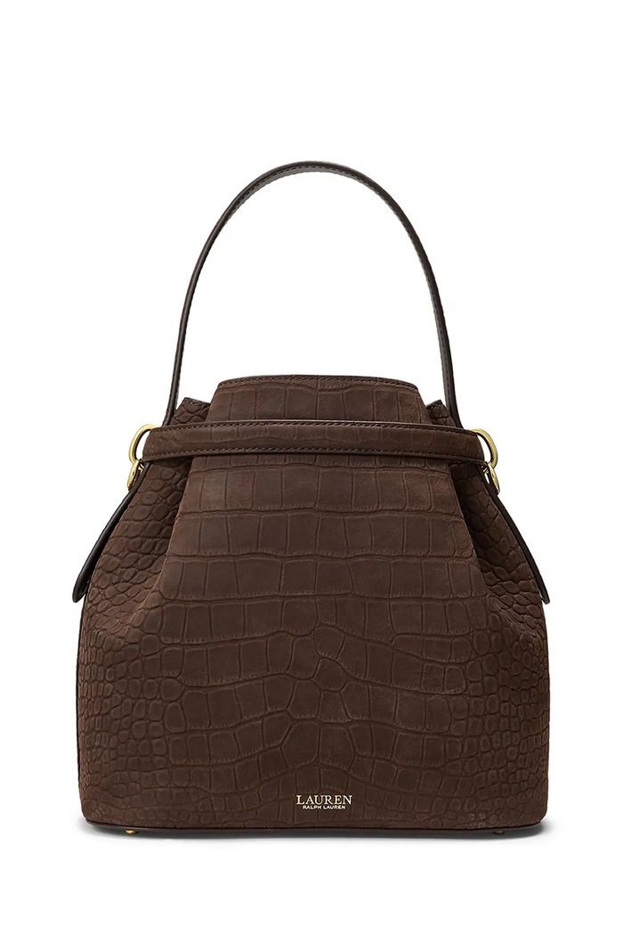Lauren Ralph Lauren Torebka damska skórzana 431P18459 brązowy AW26