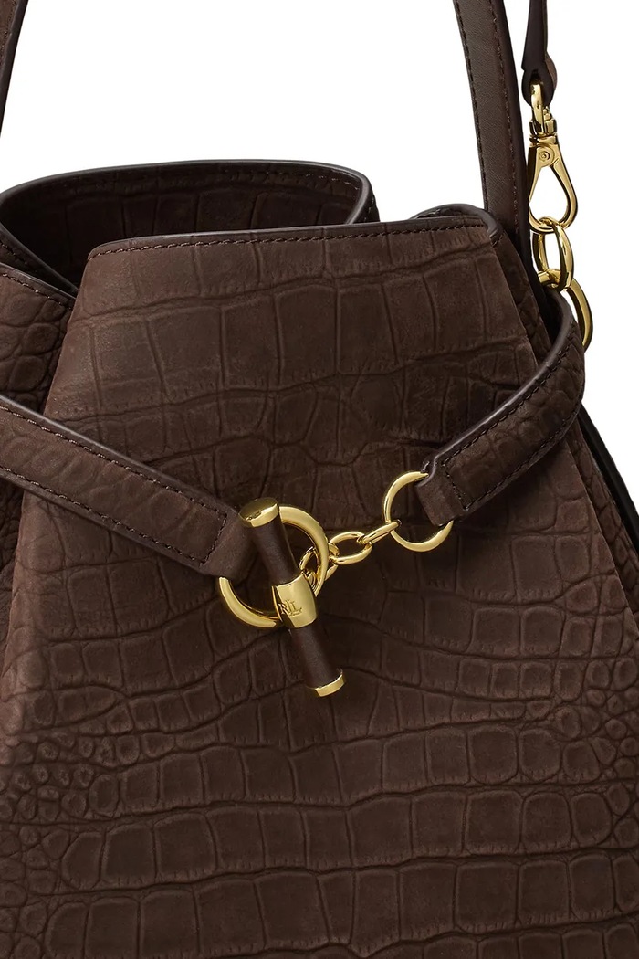 Torebka damska skórzana Lauren Ralph Lauren 431P18459 brązowy
