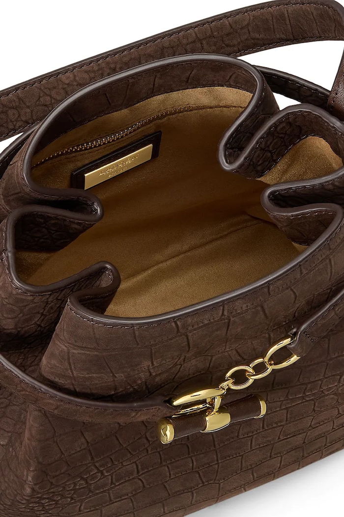 Torebka damska skórzana Lauren Ralph Lauren brązowy 431P18459