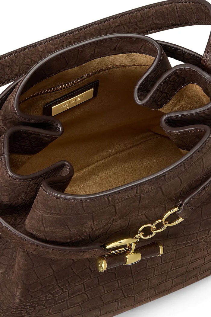 Torebka damska skórzana Lauren Ralph Lauren brązowy 431P18459