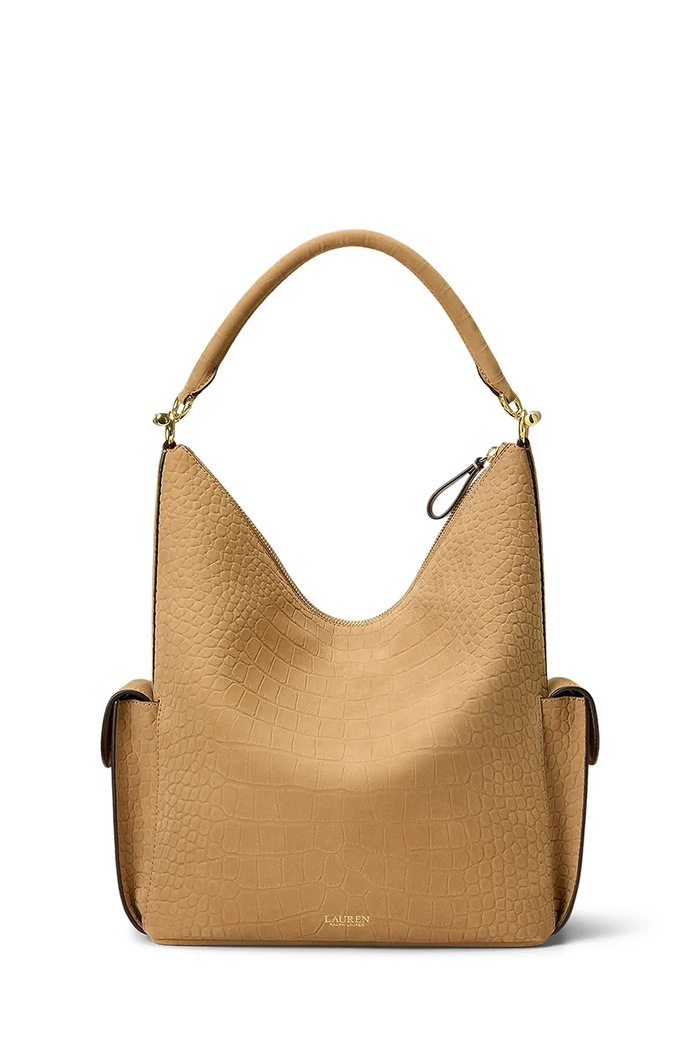 Lauren Ralph Lauren Torebka shopper damska skórzana 431P18458 brązowy AW26