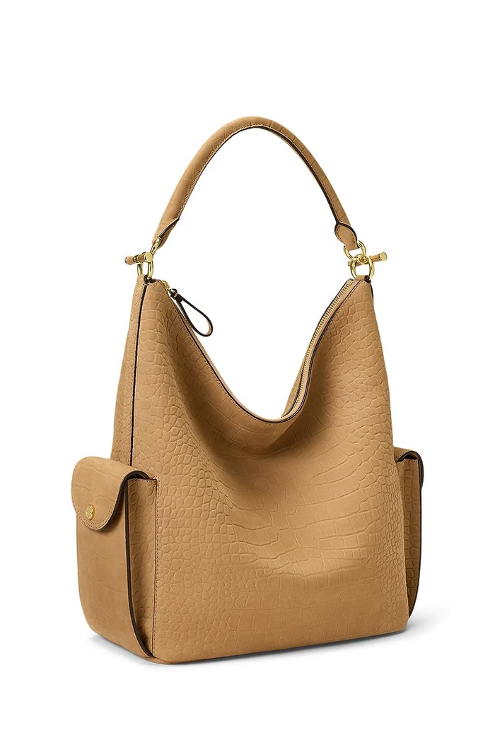 Akcesoria Lauren Ralph Lauren Torebka shopper damska skórzana 431P18458 brązowy