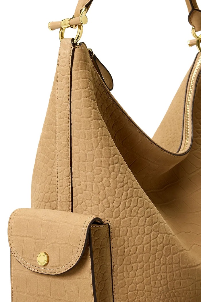 Torebka shopper damska skórzana Lauren Ralph Lauren 431P18458 brązowy