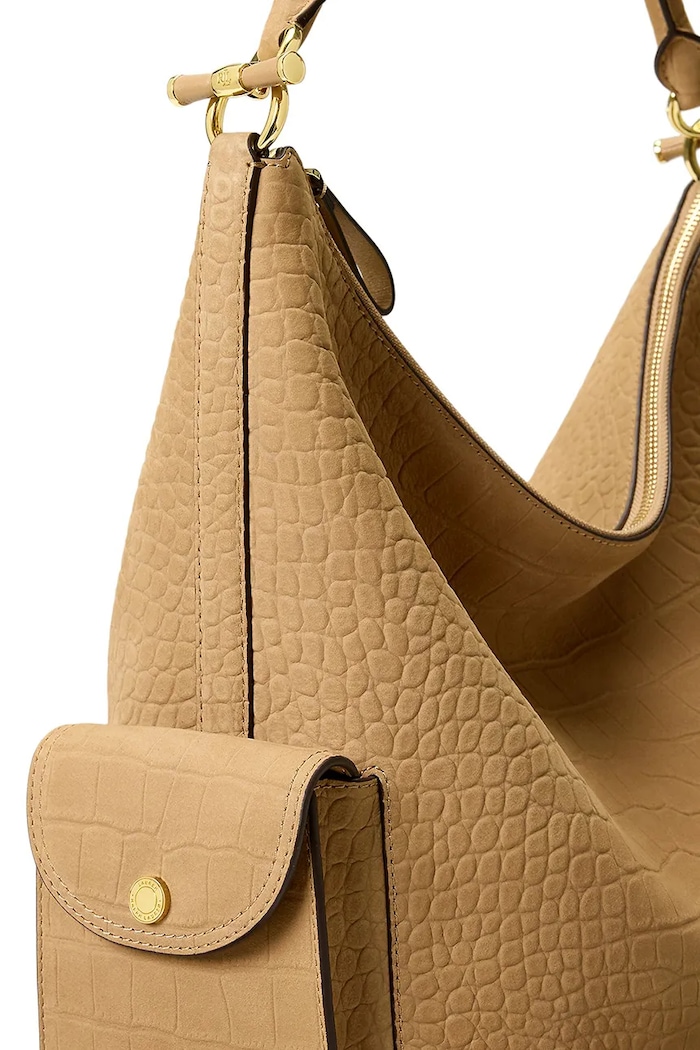 Torebka shopper damska skórzana Lauren Ralph Lauren 431P18458 brązowy