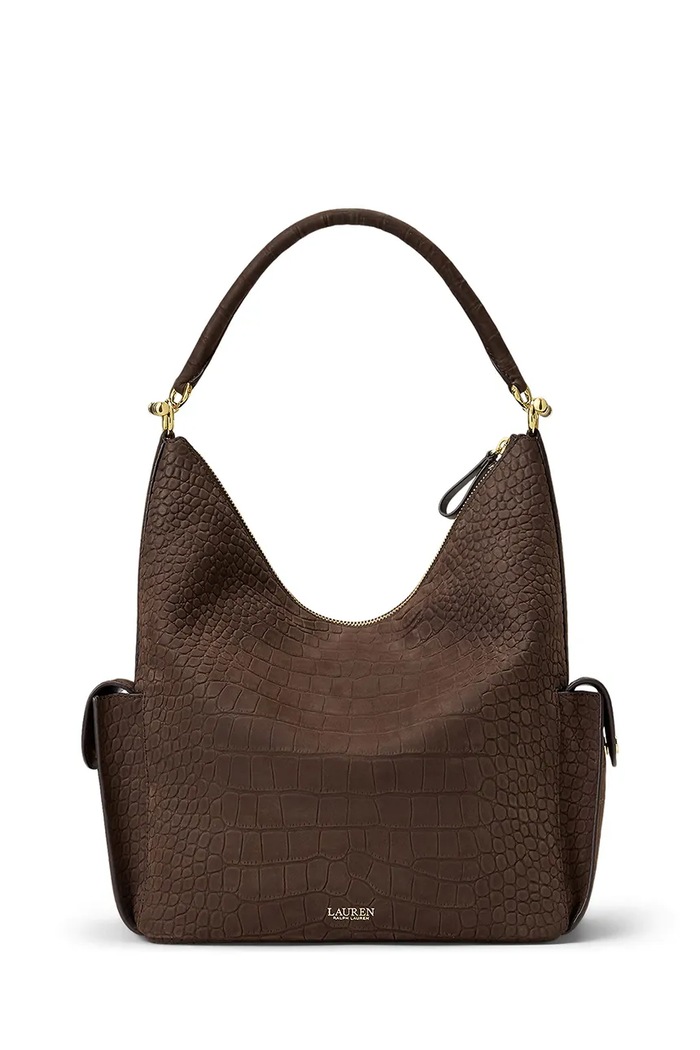 Lauren Ralph Lauren Torebka shopper damska skórzana 431P18458 brązowy AW26