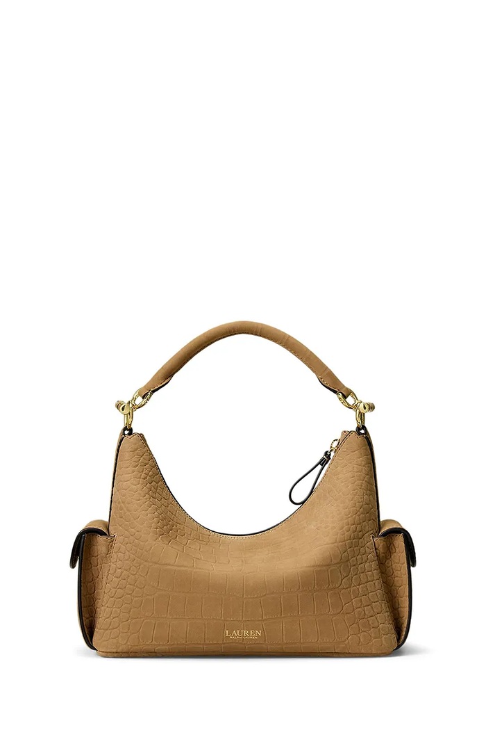Lauren Ralph Lauren Torebka crossbody damska skórzana 431P18453 brązowy AW26