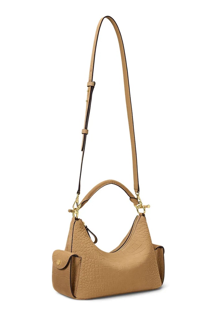 Akcesoria Lauren Ralph Lauren Torebka crossbody damska skórzana 431P18453 brązowy