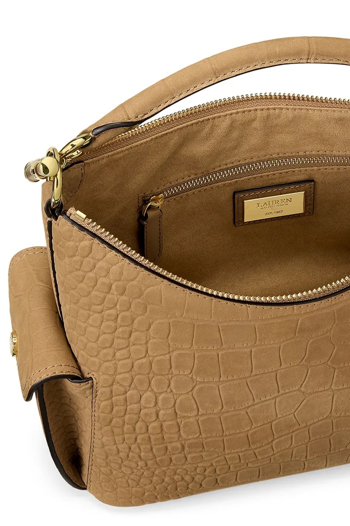 Torebka crossbody damska skórzana Lauren Ralph Lauren brązowy 431P18453