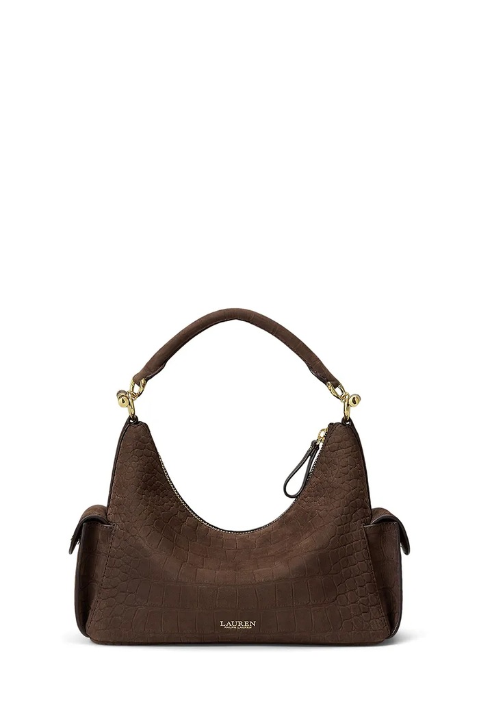 Lauren Ralph Lauren Torebka crossbody damska skórzana 431P18453 brązowy AW26