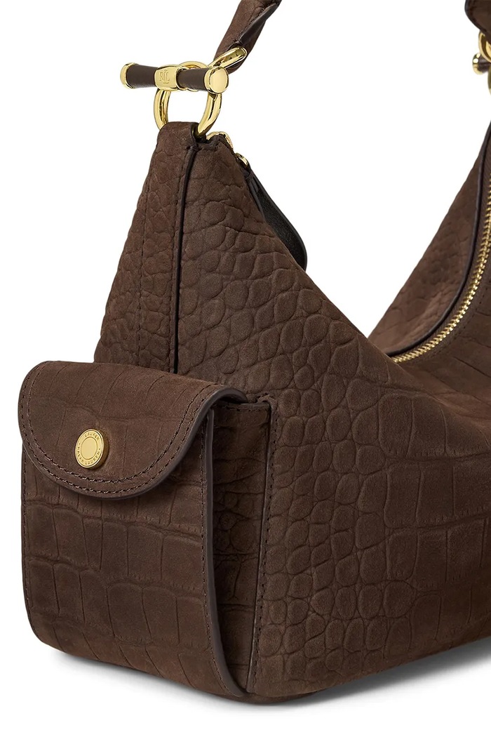 Torebka crossbody damska skórzana Lauren Ralph Lauren 431P18453 brązowy