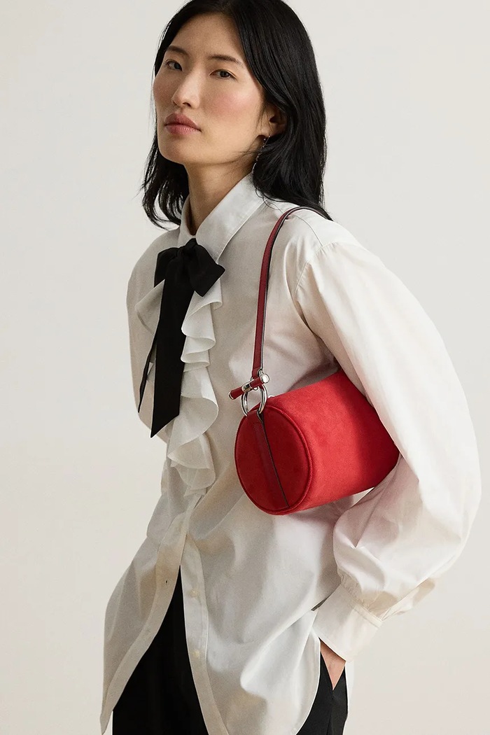 Lauren Ralph Lauren Torebka bagietka damska zamszowa 431P18423