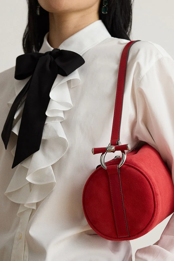 Lauren Ralph Lauren Torebka bagietka damska zamszowa 431P18423