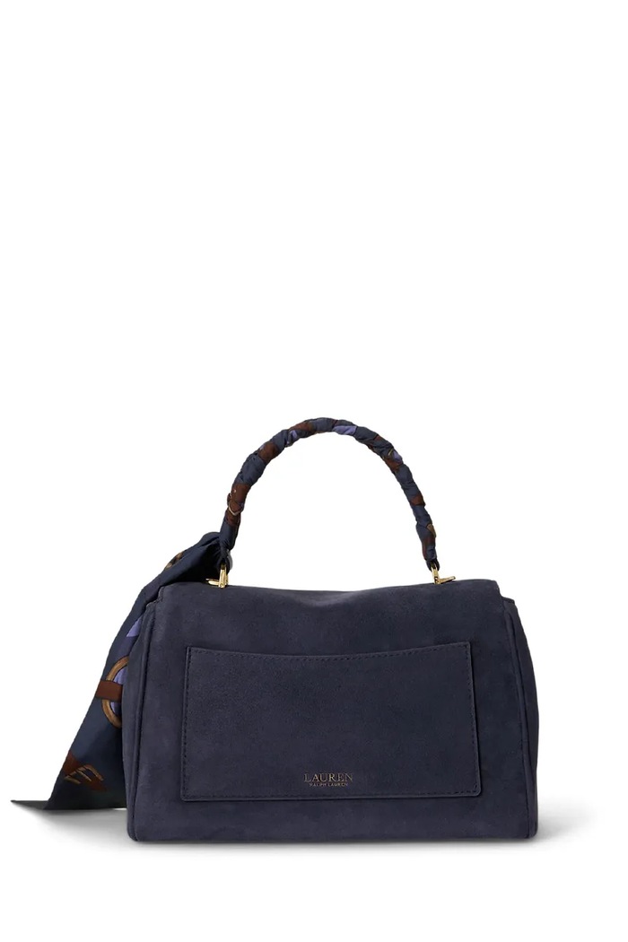 Lauren Ralph Lauren Torebka damska zamszowa 431P18421 granatowy AW26