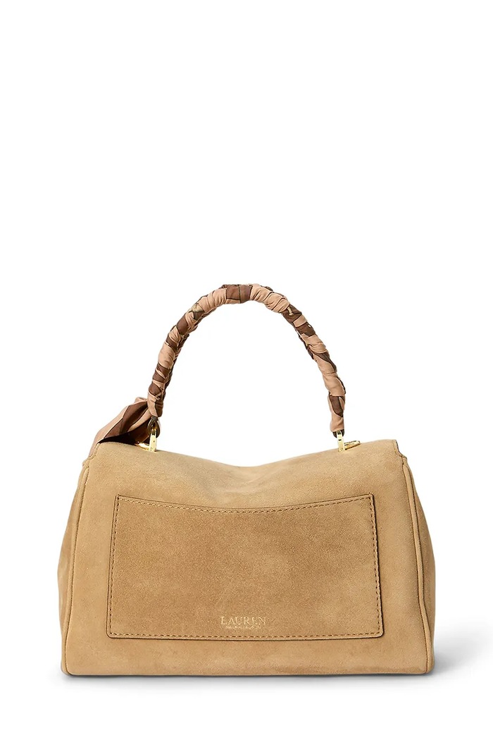 Lauren Ralph Lauren Torebka damska zamszowa 431P18421 beżowy AW26