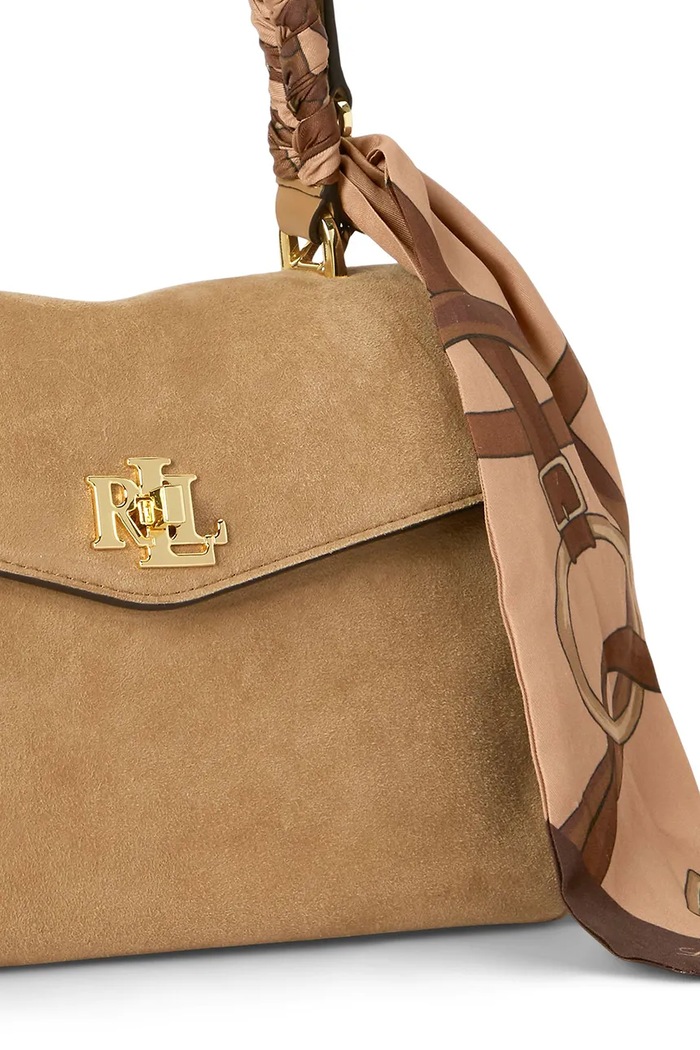 Torebka damska zamszowa Lauren Ralph Lauren 431P18421 beżowy