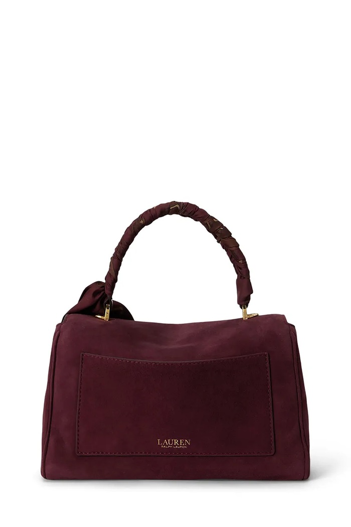 Lauren Ralph Lauren Torebka damska zamszowa 431P18421 bordowy AW26