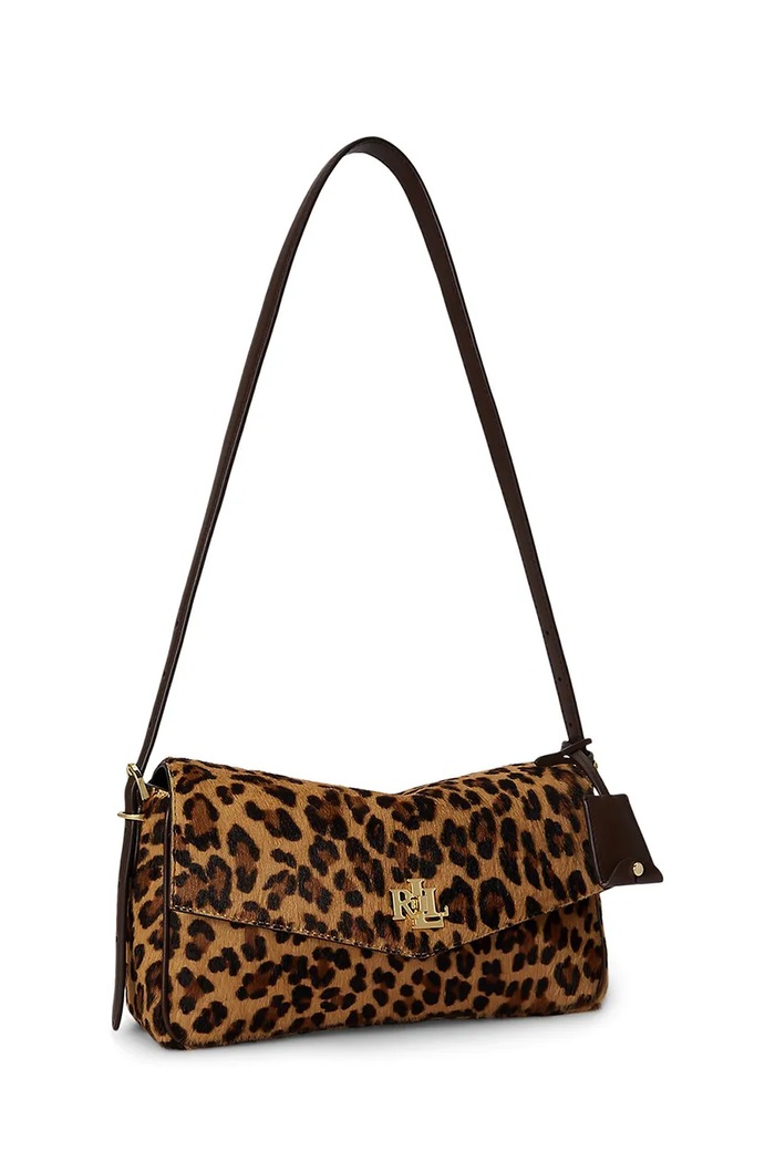 Akcesoria Lauren Ralph Lauren Torebka crossbody damska skórzana 431P18396 brązowy