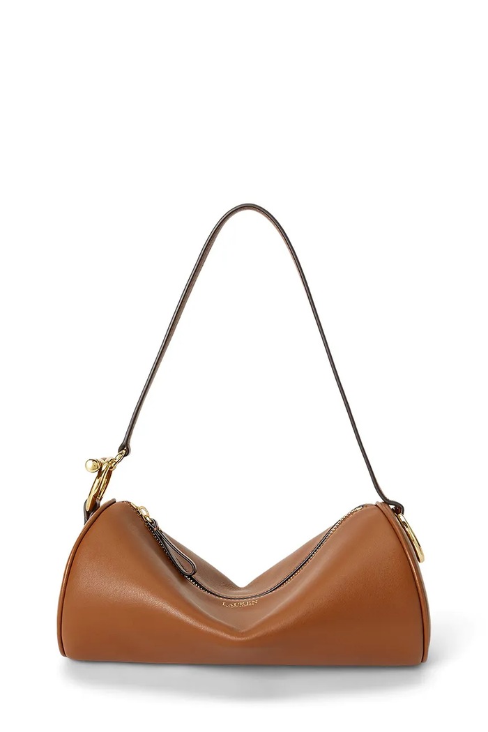 Lauren Ralph Lauren Torebka bagietka damska skórzana brązowy 431P16747