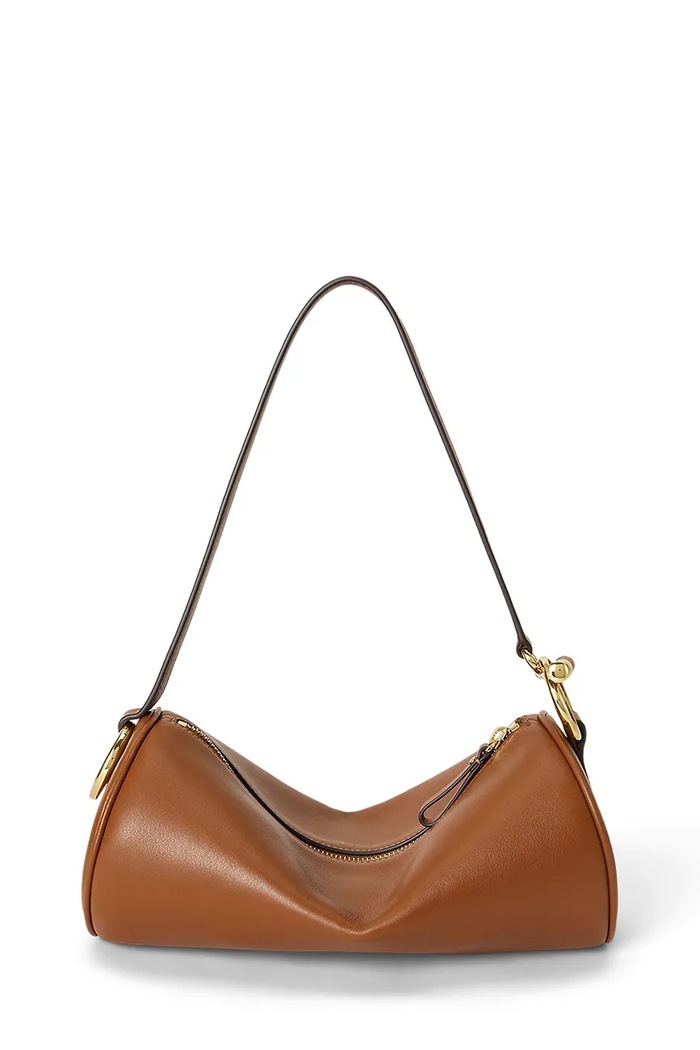 Lauren Ralph Lauren Torebka bagietka damska skórzana 431P16747 brązowy AW26