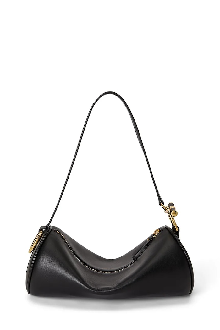 Lauren Ralph Lauren Torebka bagietka damska skórzana 431P16747 czarny AW26