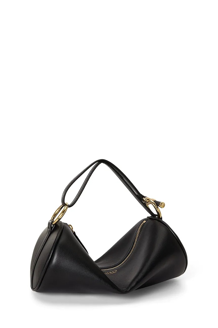 Akcesoria Lauren Ralph Lauren Torebka bagietka damska skórzana 431P16747 czarny