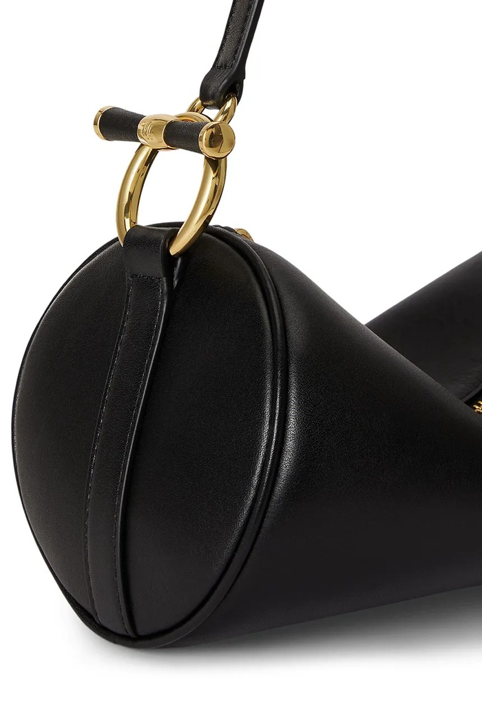 Torebka bagietka damska skórzana Lauren Ralph Lauren 431P16747 czarny