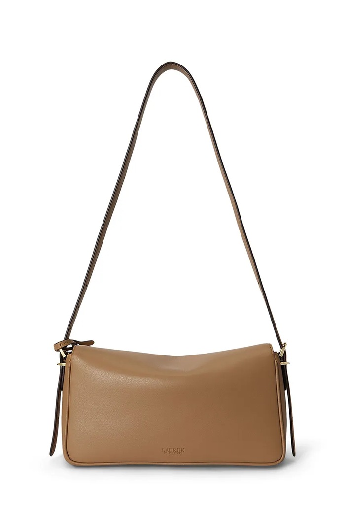 Lauren Ralph Lauren Torebka crossbody damska skórzana 431P16684 brązowy AW26