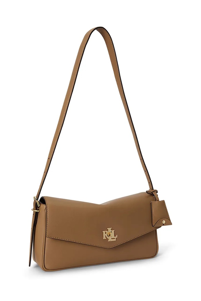 Akcesoria Lauren Ralph Lauren Torebka crossbody damska skórzana 431P16684 brązowy