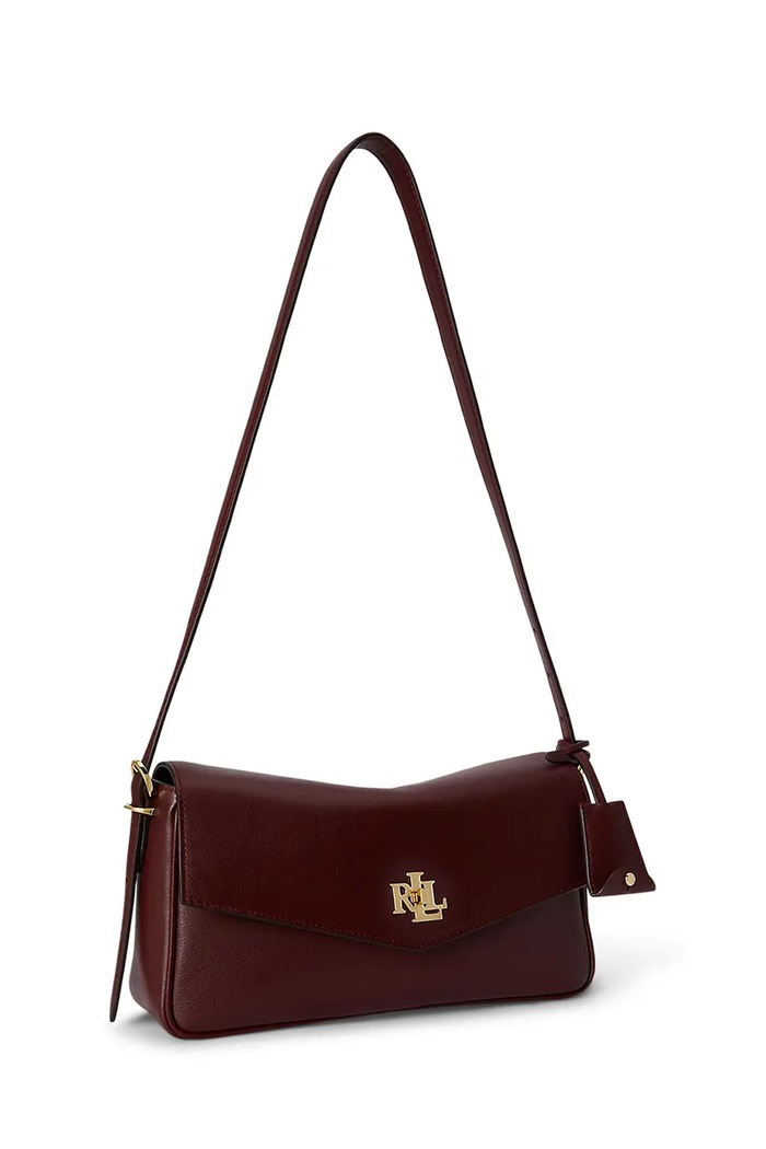 Akcesoria Lauren Ralph Lauren Torebka crossbody damska skórzana 431P16684 bordowy