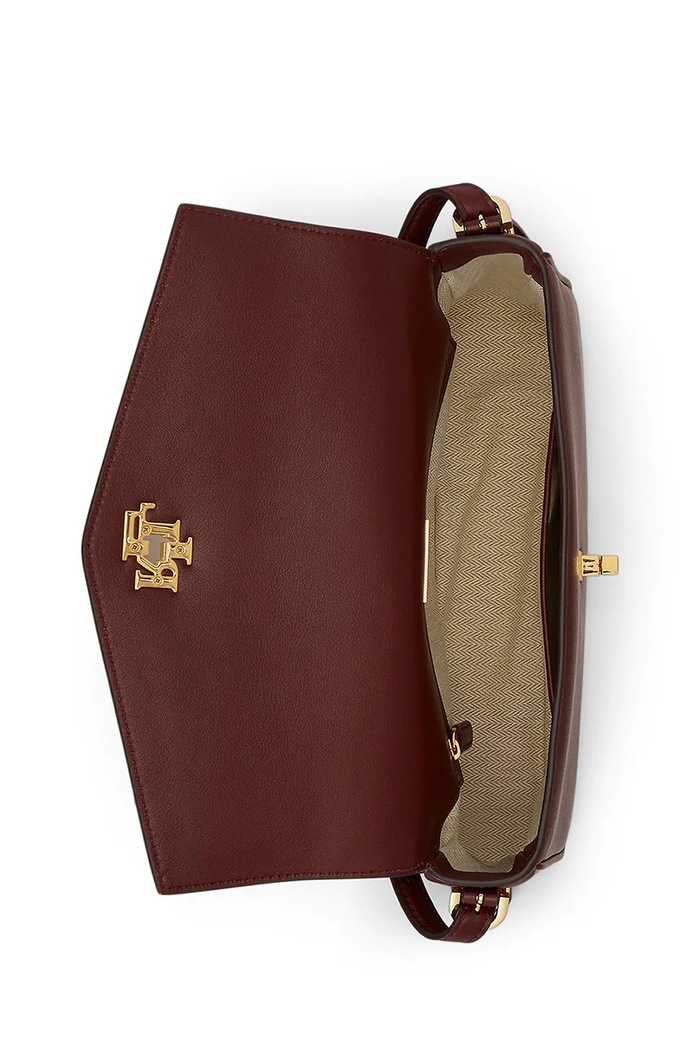 Torebka crossbody damska skórzana Lauren Ralph Lauren 431P16684 bordowy