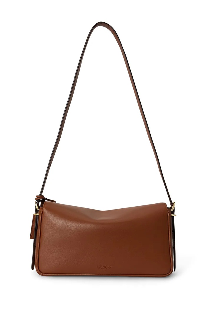 Lauren Ralph Lauren Torebka crossbody damska skórzana 431P16684 brązowy AW26
