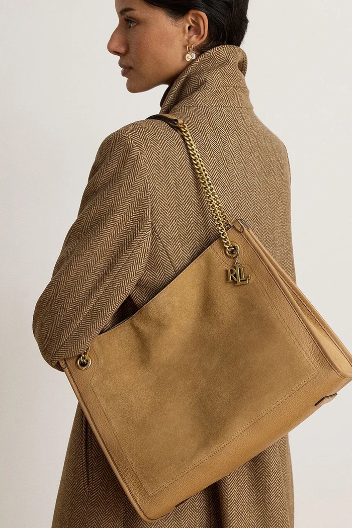 Lauren Ralph Lauren Torebka shopper damska zamszowa 431980176