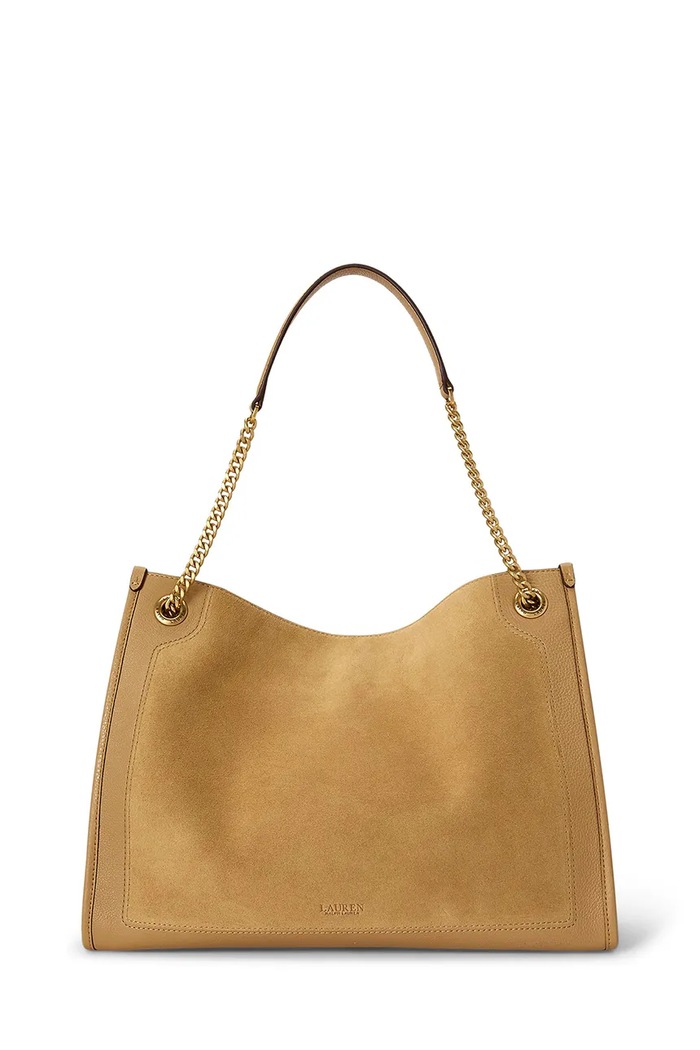 Lauren Ralph Lauren Torebka shopper damska zamszowa 431980176 brązowy AW26