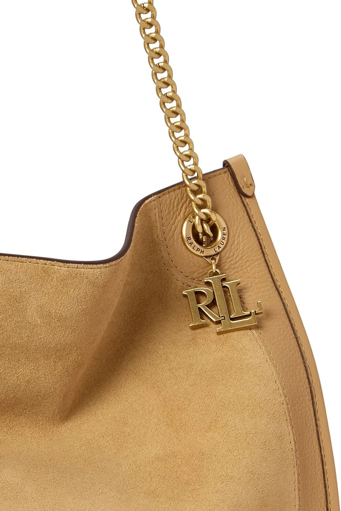 Torebka shopper damska zamszowa Lauren Ralph Lauren 431980176 brązowy