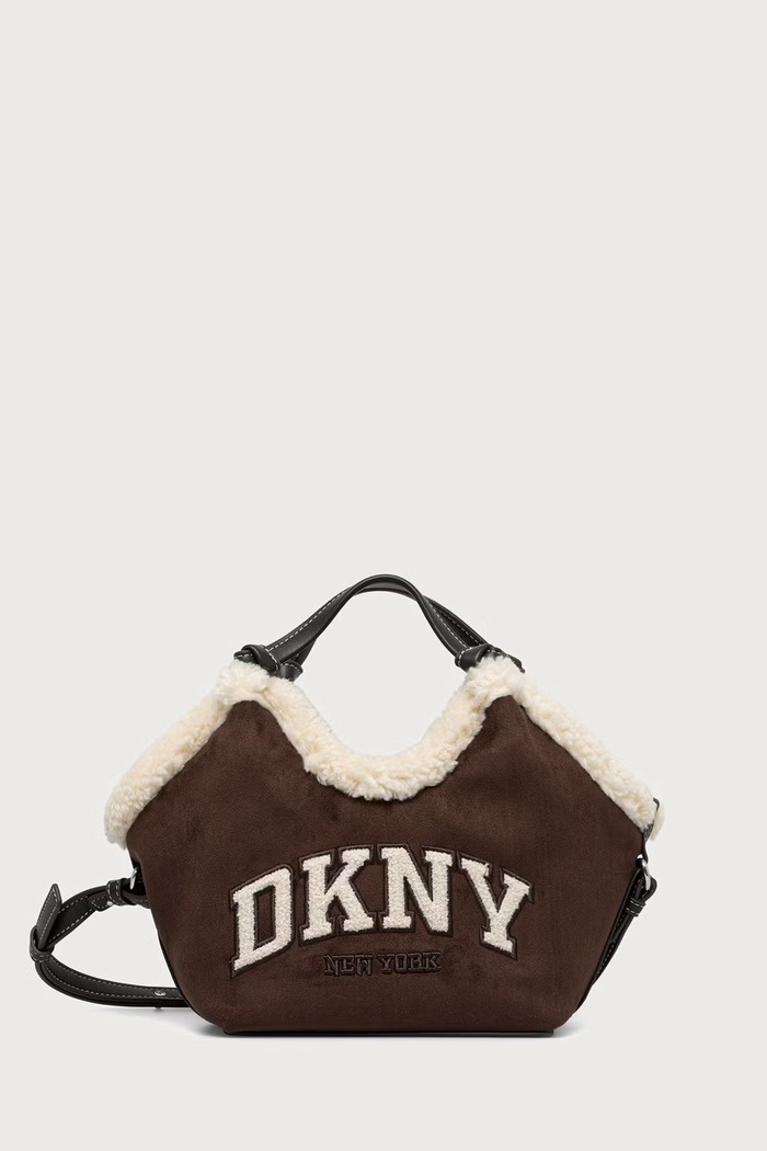 DKNY Torebka crossbody damska z imitacji zamszu brązowy R63ECM60
