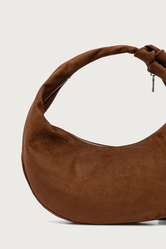 Akcesoria DKNY Torebka hobo damska z imitacji zamszu R63CMR37 brązowy