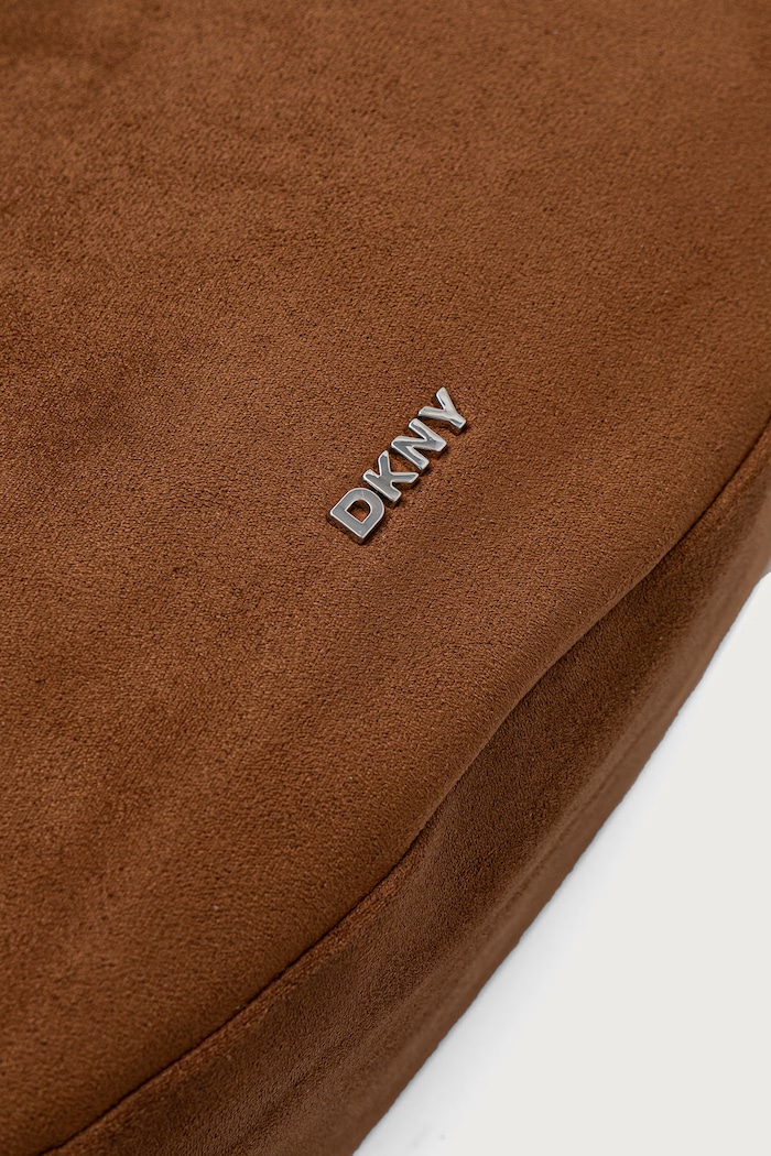 Torebka hobo damska z imitacji zamszu DKNY R63CMR37 brązowy