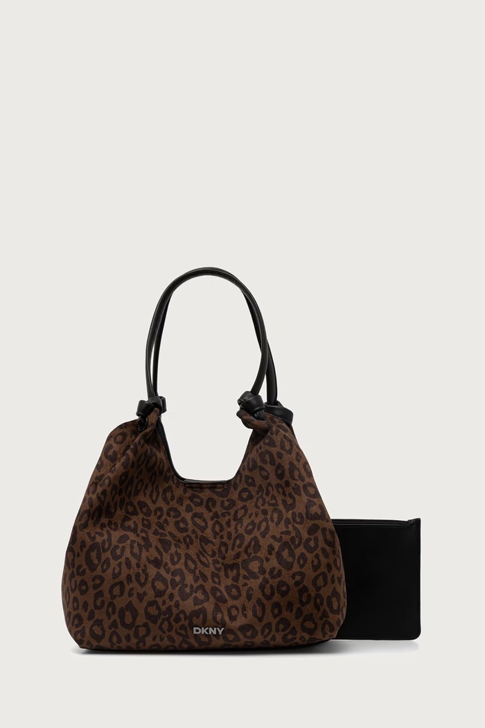 DKNY Torebka shopper damska z imitacji zamszu brązowy R63BIE49