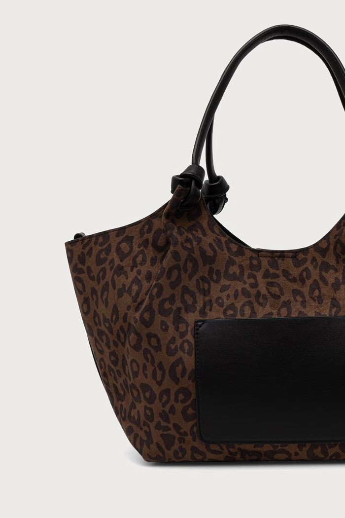 Akcesoria DKNY Torebka shopper damska z imitacji zamszu R63BIE49 brązowy