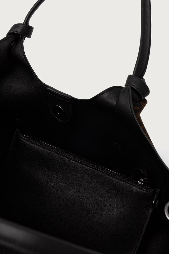 Torebka shopper damska z imitacji zamszu DKNY R63BIE49 brązowy