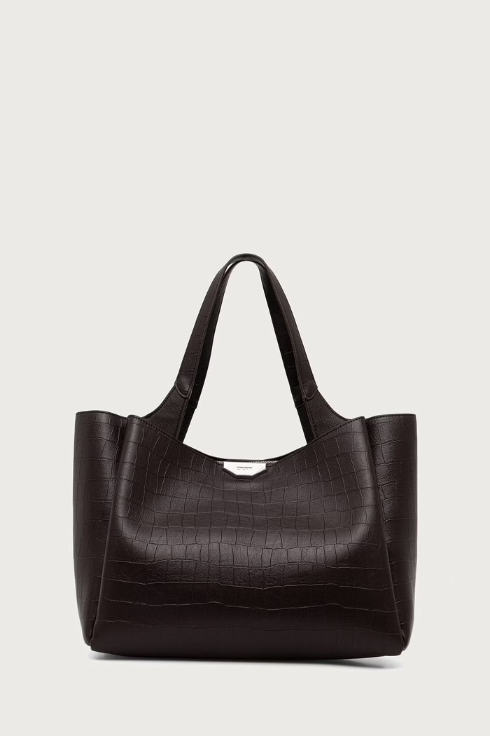 DKNY Torebka shopper damska z imitacji skóry brązowy R63APG32
