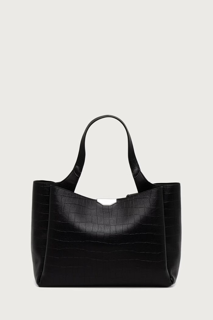 DKNY Torebka shopper damska z imitacji skóry czarny R63APG32