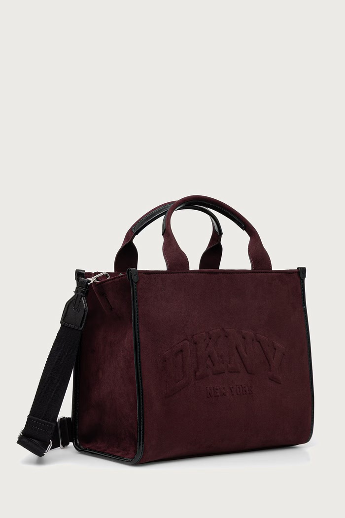 DKNY Torebka damska z imitacji zamszu R63AMR57 bordowy AW26