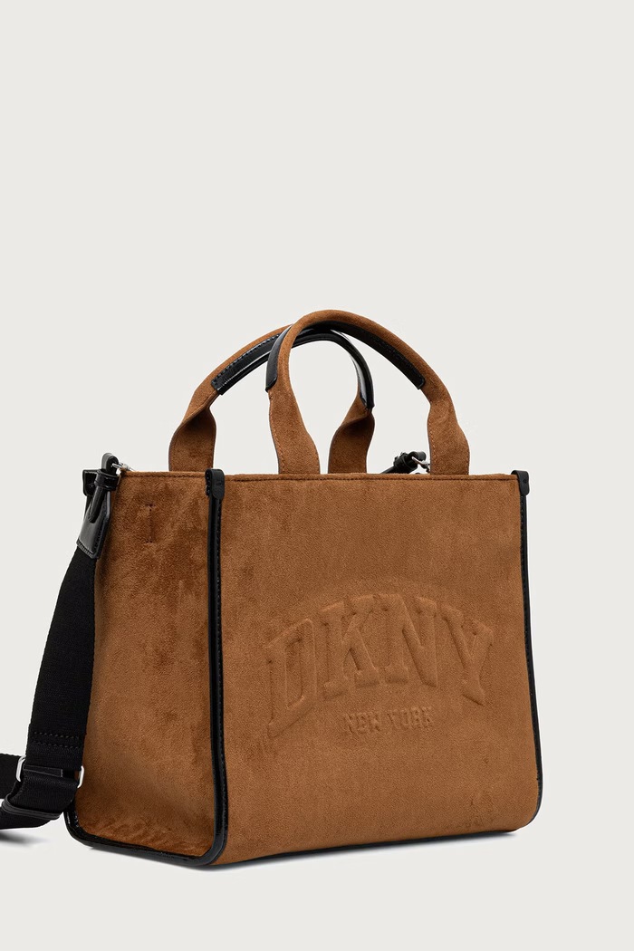 DKNY Torebka damska z imitacji zamszu R63AMR57 brązowy AW26